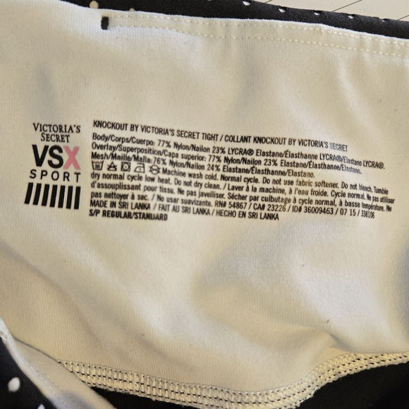 Victoria's Secret Black White Thick Reflective Leggings Size S Yoga Running - Picture 5 of 6